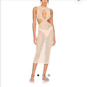 Penny Crochet Dress in Toast